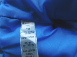 ag blue puff jacket label